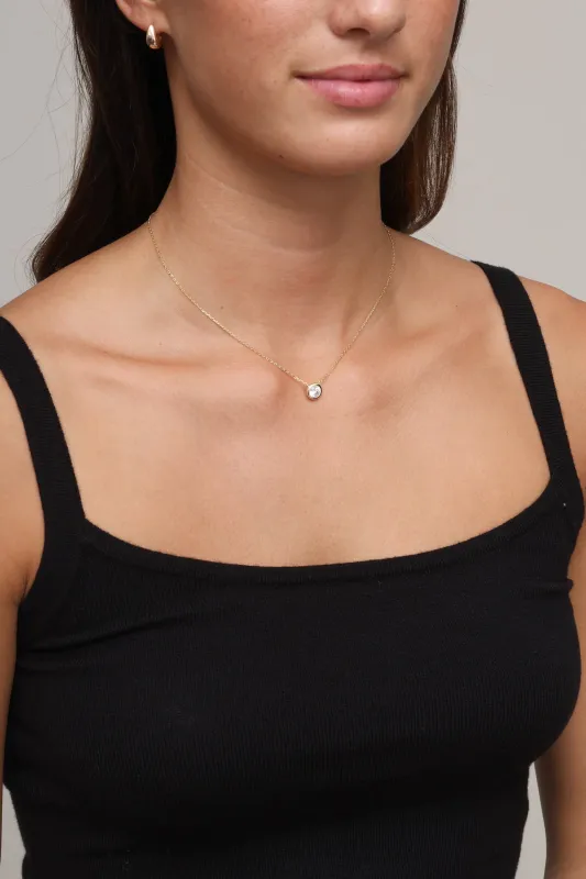 Odessa Single Bezel Necklace sold by Mixology