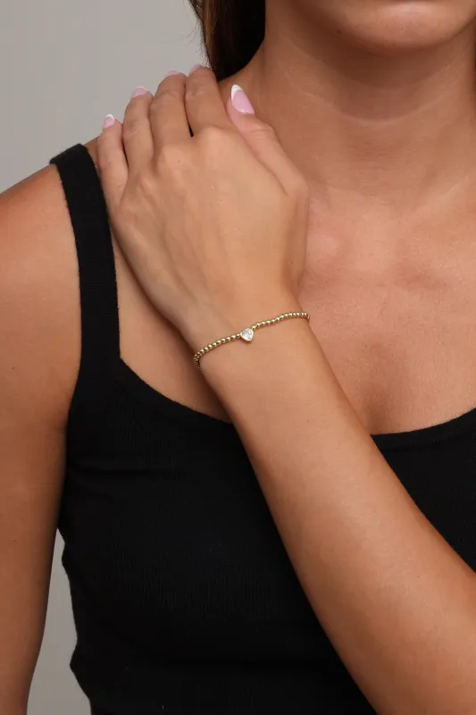 Winnie Bezel Heart Bracelet made by Mixology