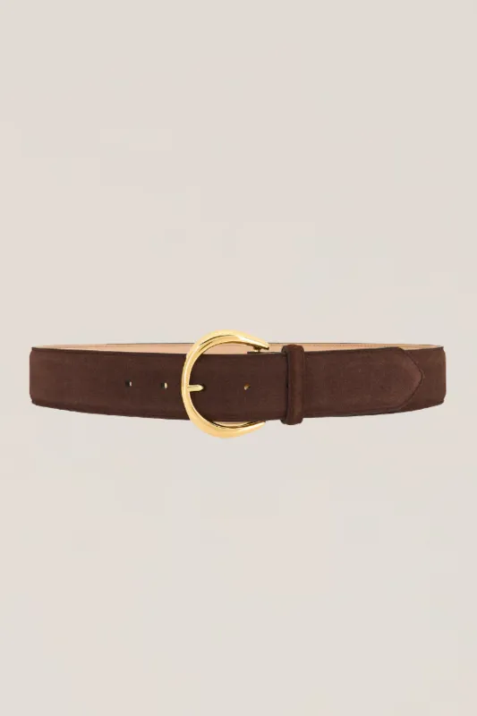Odessa Suede Belt with Gold Buckle sold by Mixology