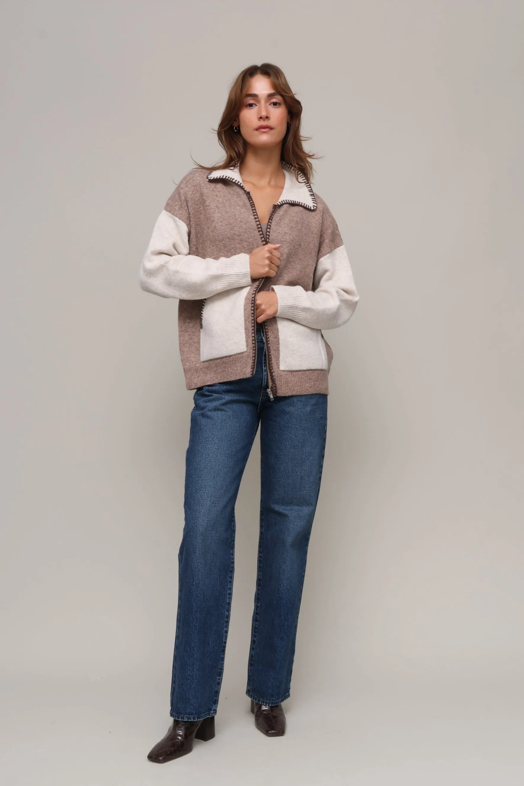 Stitch Perfect Zip Up Cardigan sold by Mixology product image thumbnail 2