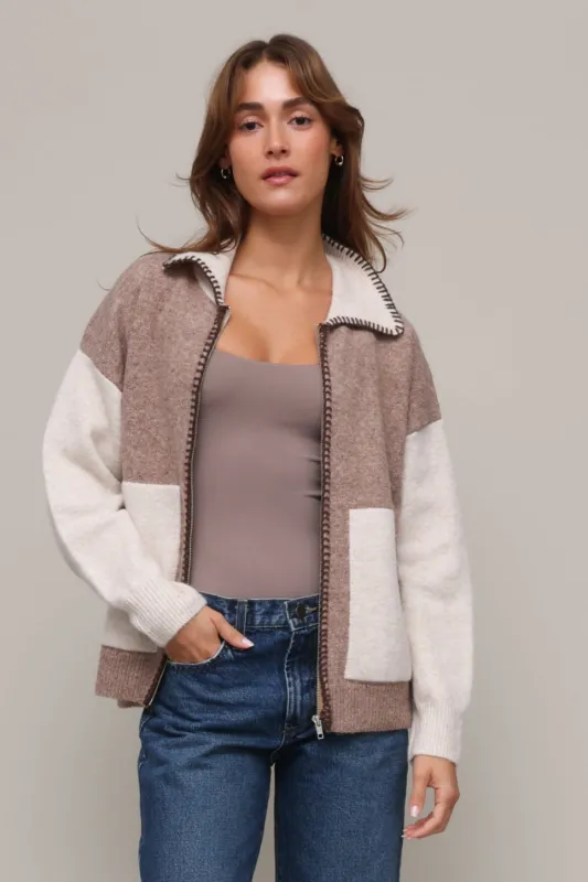 Stitch Perfect Zip Up Cardigan sold by Mixology