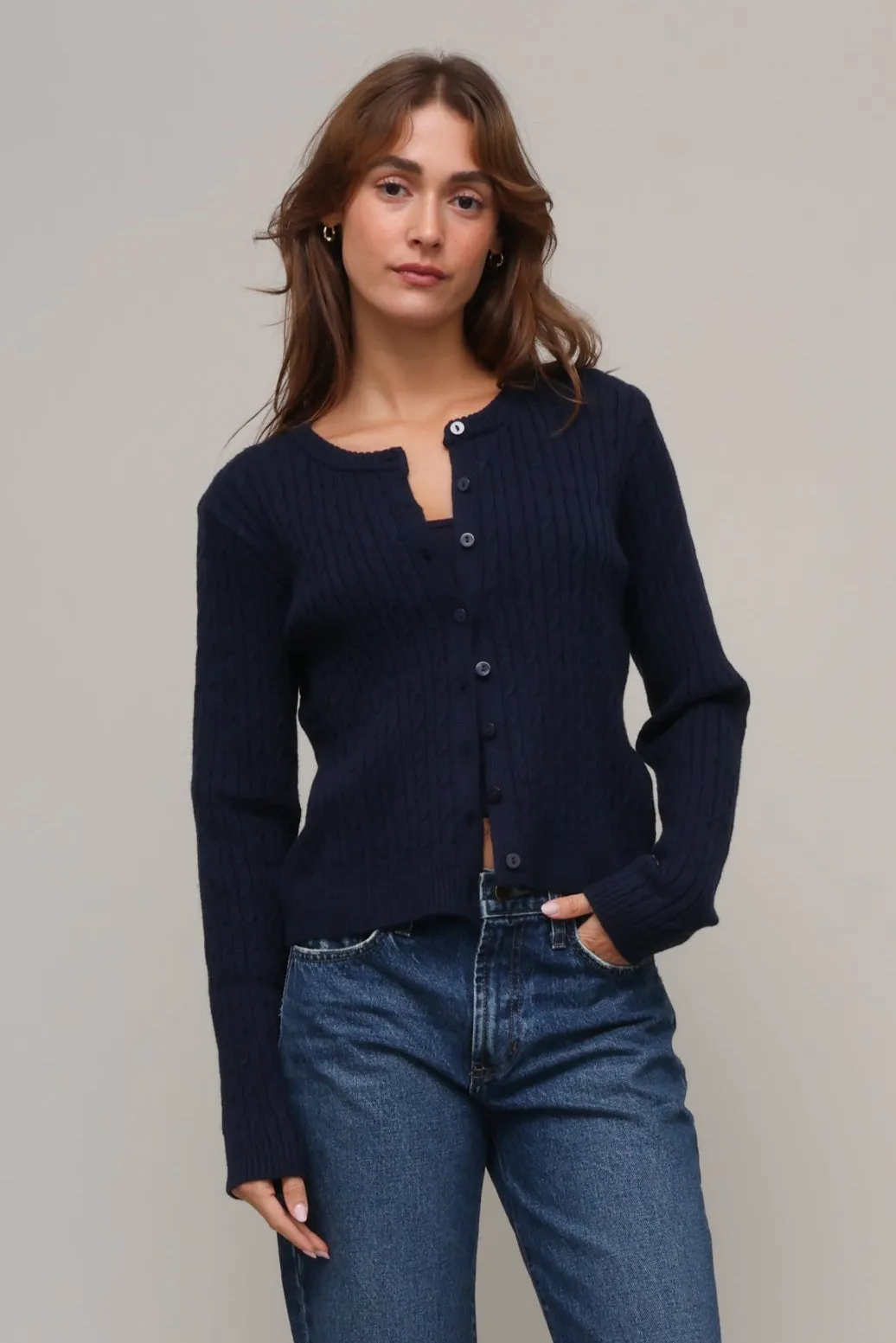 Ralfi Cable Cardigan sold by Mixology