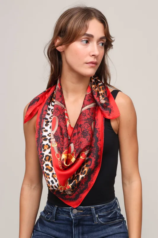 Leopard Silk Blend Scarf sold by Mixology