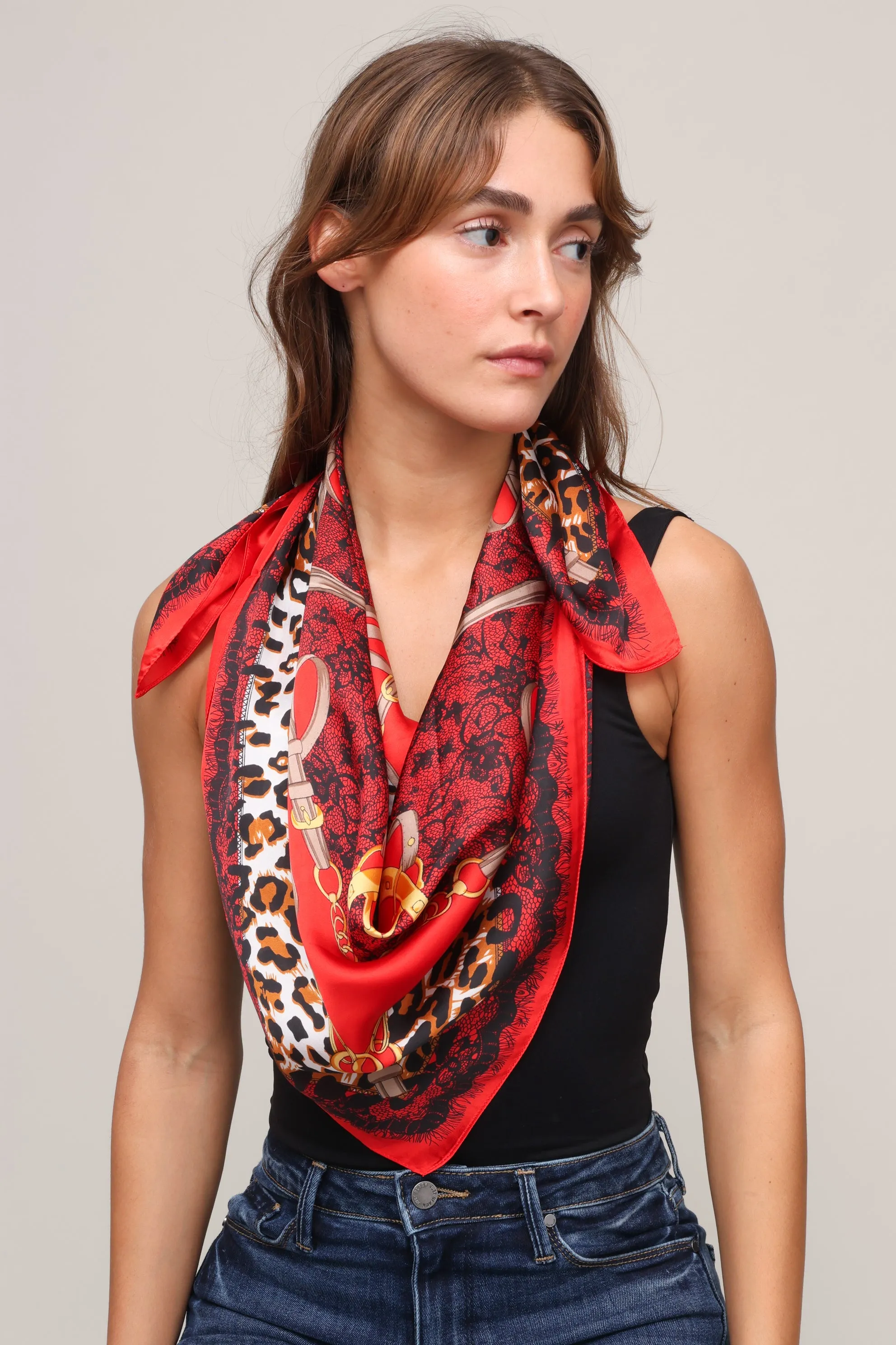 Leopard Silk Blend Scarf sold by Mixology