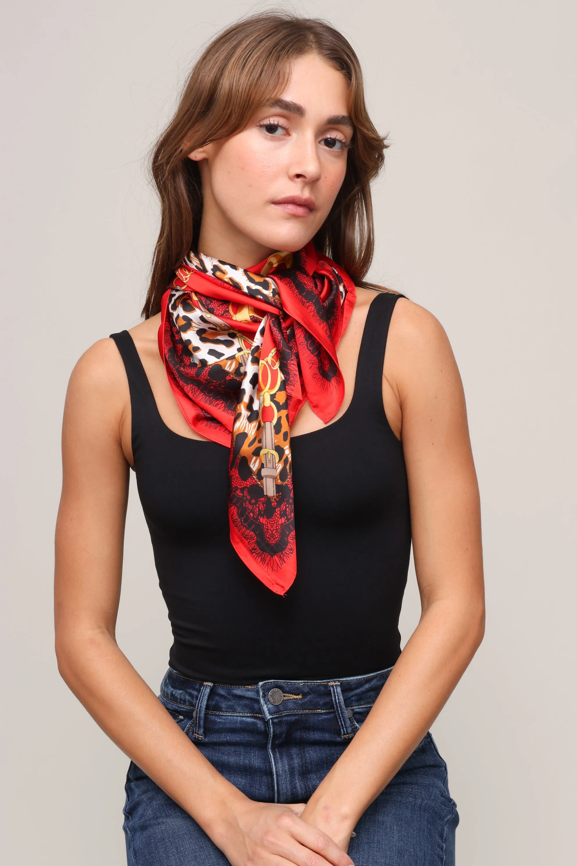 Leopard Silk Blend Scarf sold by Mixology product image thumbnail 2