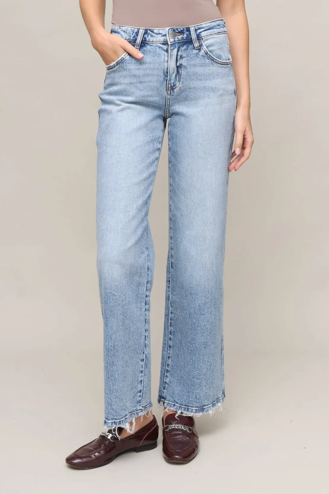 Mid Rise Slim Wide Leg sold by Mixology