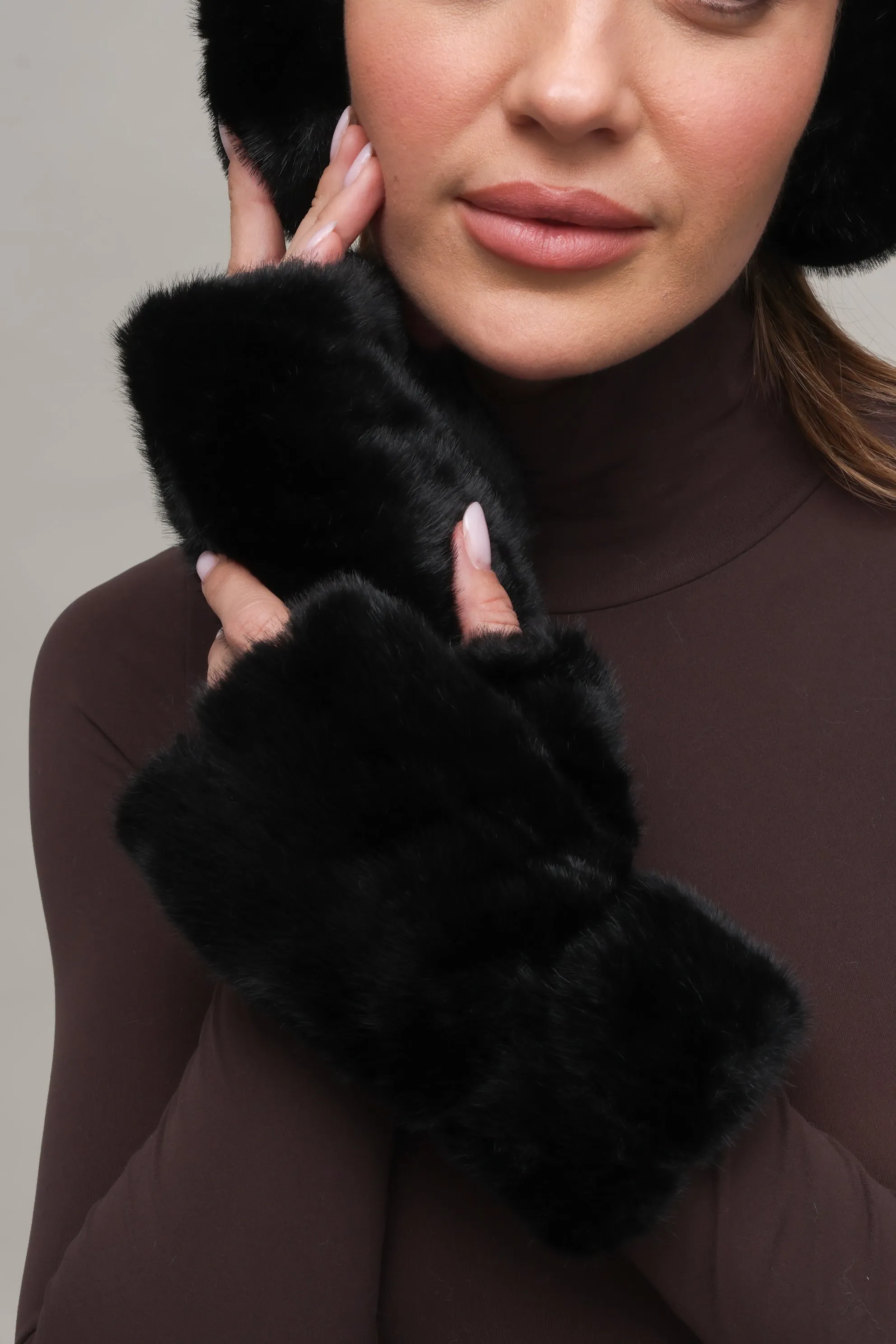 Lolita Faux Fur Fingerless Gloves sold by Mixology
