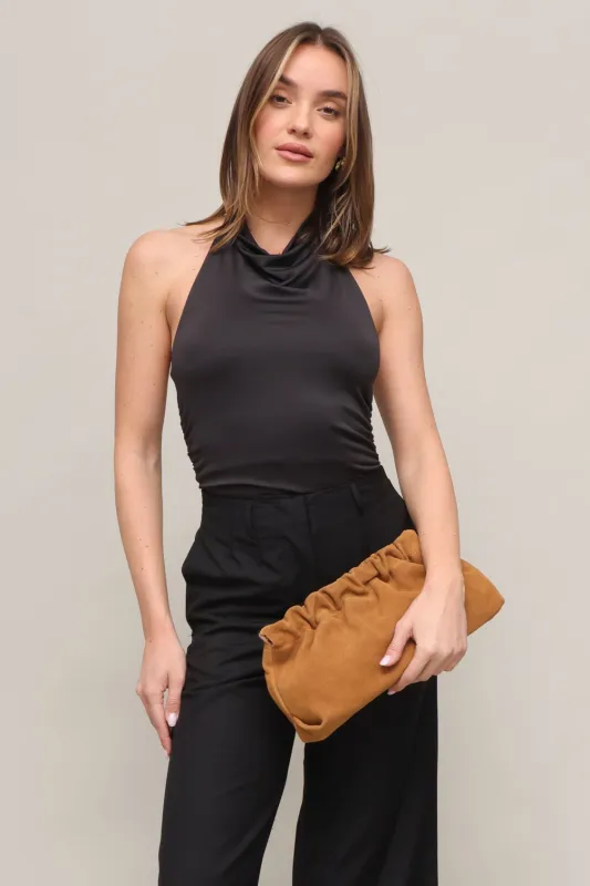 Penelope Large Suede Clutch sold by Mixology