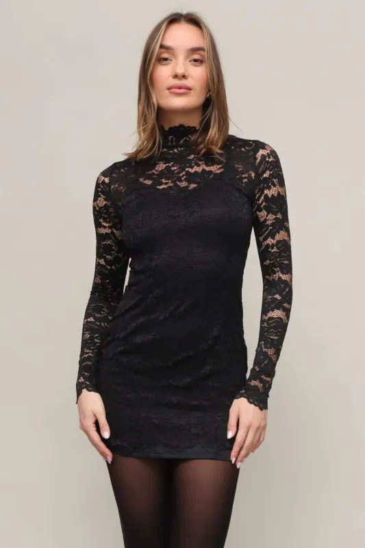 Gisele Mock Neck Lace Dress sold by Mixology