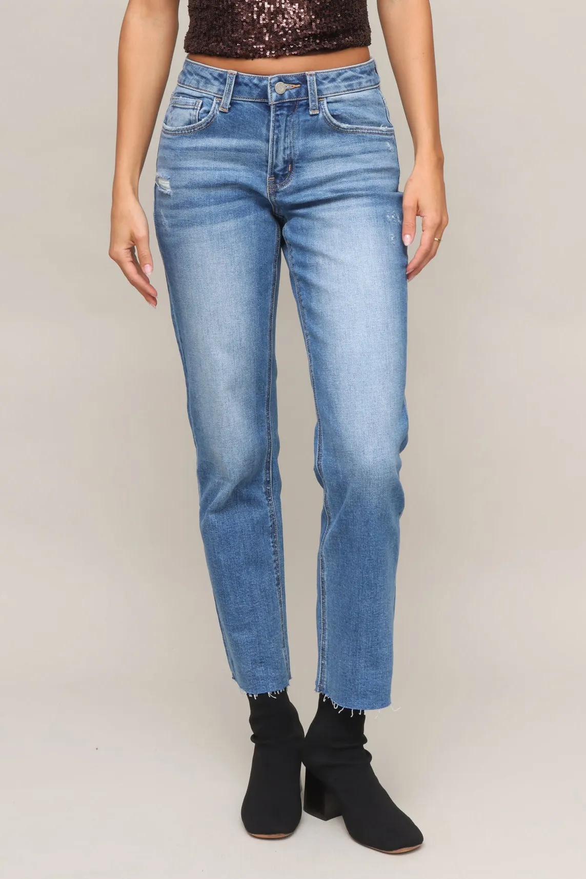 Mid Rise Ankle Straight sold by Mixology