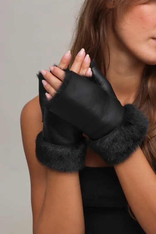 Faux Fur Fingerless Glove sold by Mixology