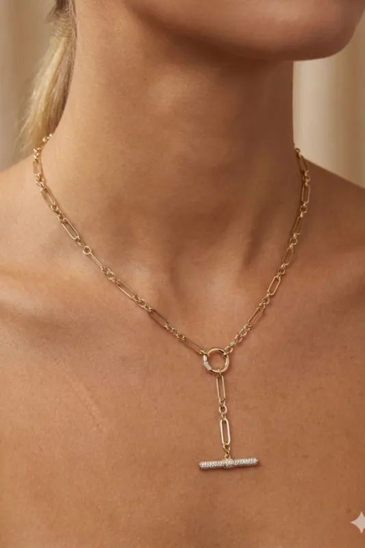 Reese Open Link Lariat W Toggle Necklace made by Mixology