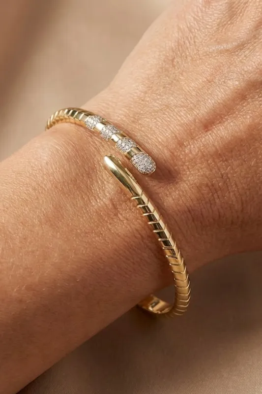 Chase Grooved Open Bangle sold by Mixology
