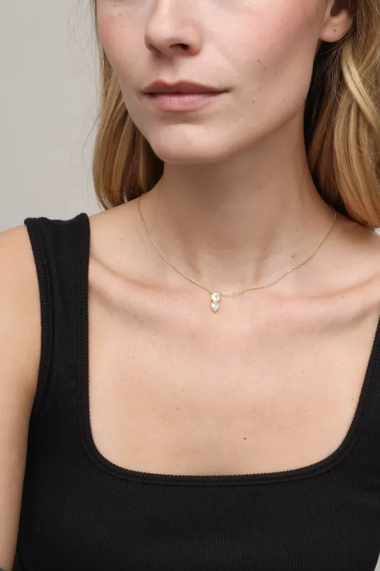 Bezel Square And Teardrop Necklace sold by Mixology