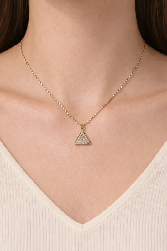 River Triangle Cz Necklace sold by Mixology