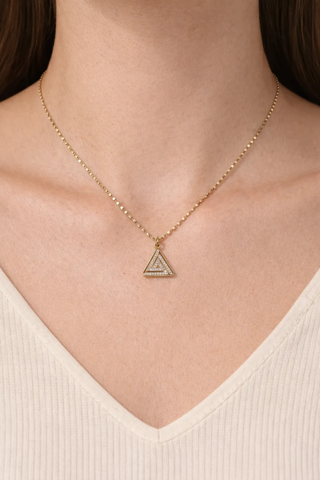 River Triangle Cz Necklace sold by Mixology