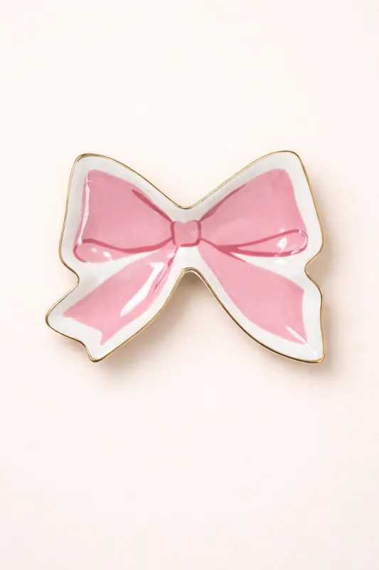 Pink Bow Trinket Tray sold by Mixology