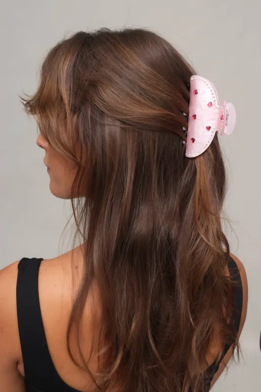 Pretty In Pink Heart Hair Clip sold by Mixology