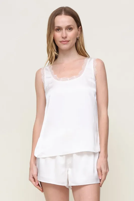 Tyla Lace Trim Tank sold by Mixology