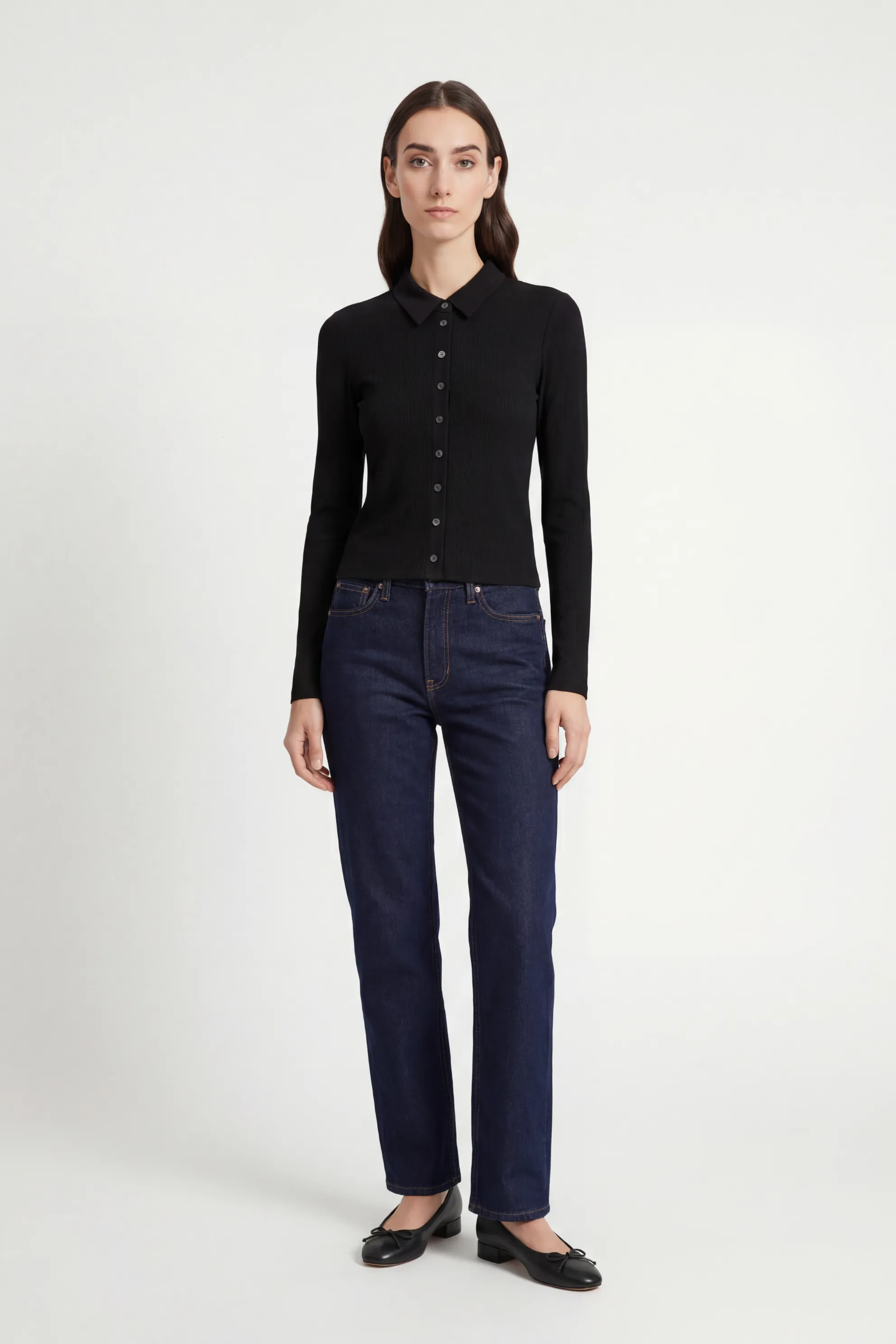 Amee Luxe Rib Long Sleeve Polo sold by Mixology product image thumbnail 2