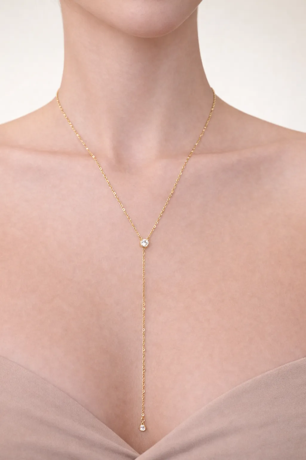 Sharri Single Center Bezel Lariat sold by Mixology