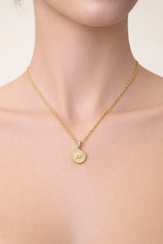Lucia Coin Pendant On 18" Chain sold by Mixology