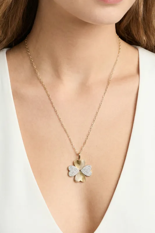Jett Large Clover Heart On 24" Chain sold by Mixology