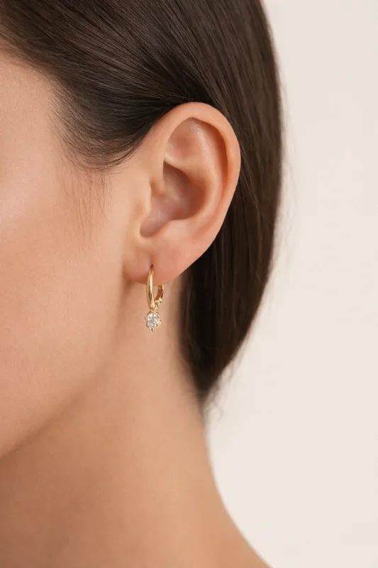 Maya Cz Huggie With Three Rings sold by Mixology