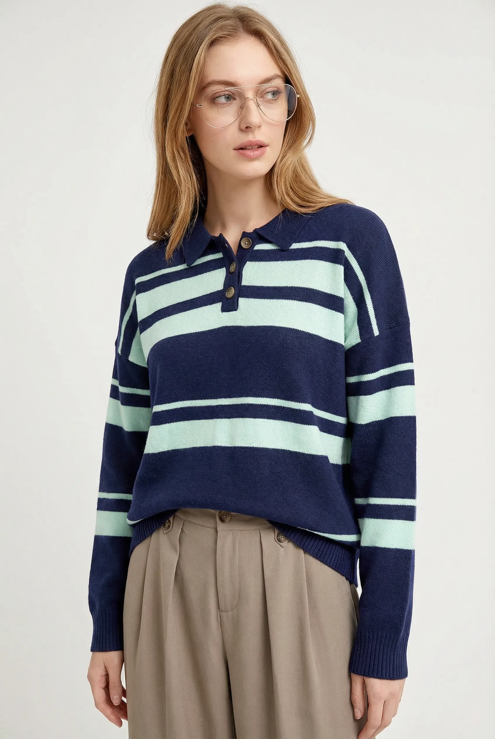 Bond St Stripe Polo Sweater sold by Mixology