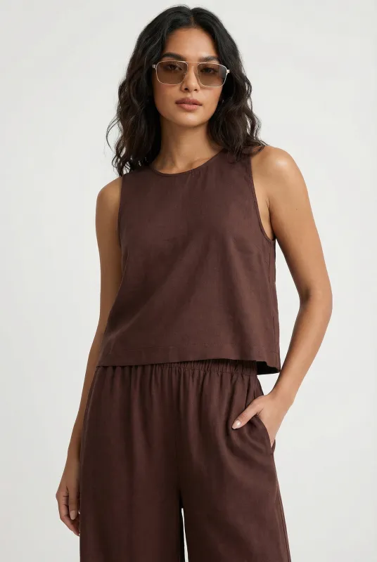 Sloane Linen Top sold by Mixology