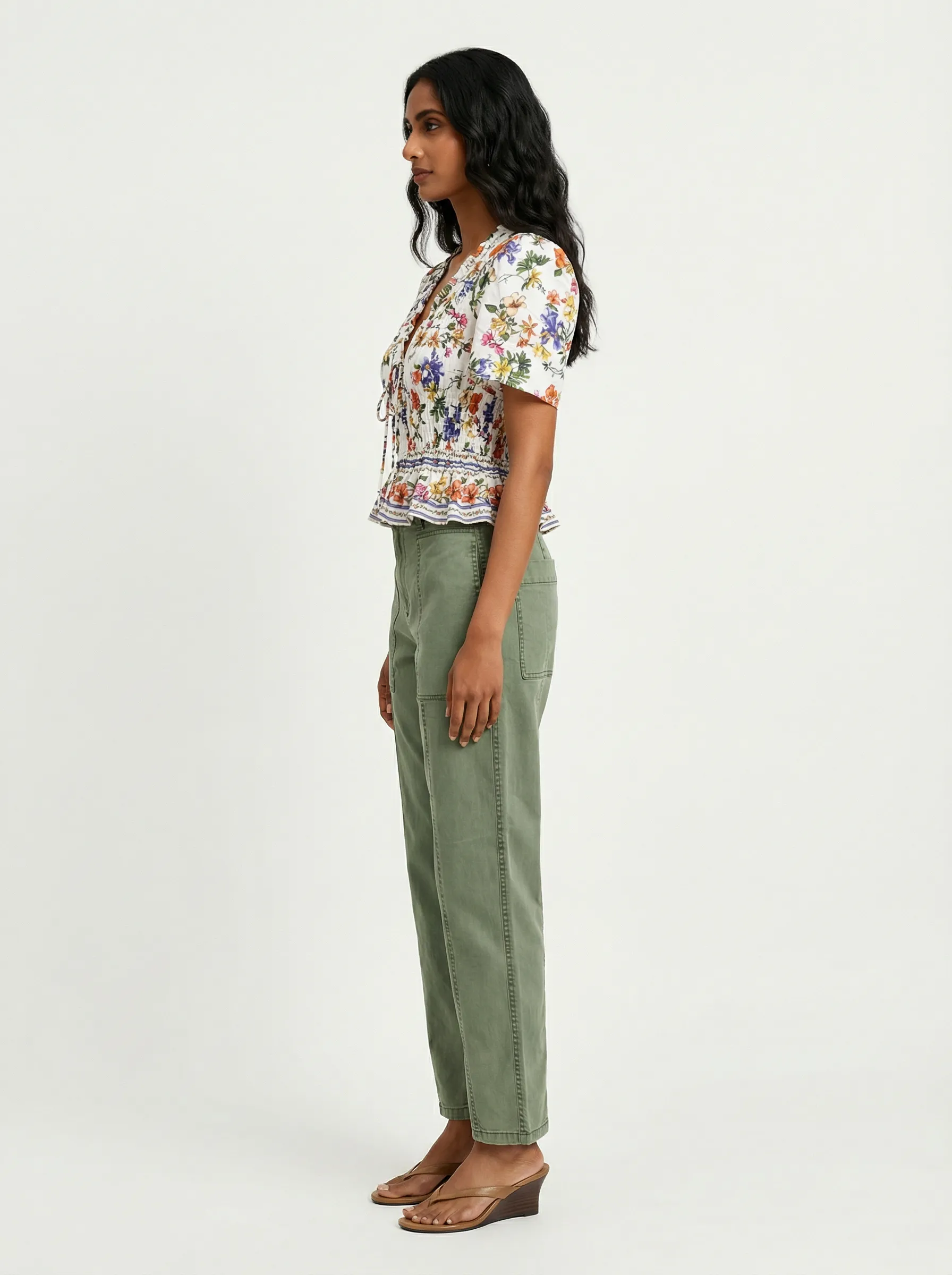 Floral Lane Smocked Tie Top sold by Mixology product image thumbnail 3