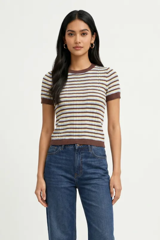 Gigi Stripe T Shirt made by Mixology