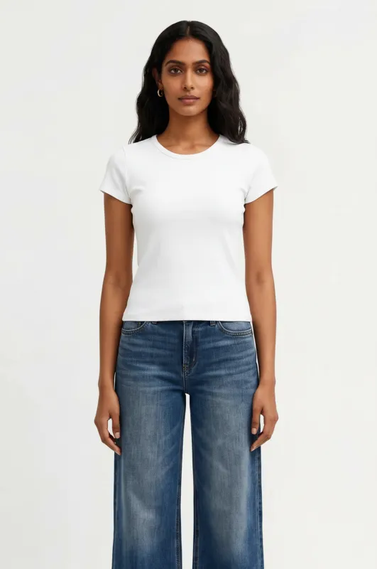 Ribbed Crewneck T-shirt sold by Mixology