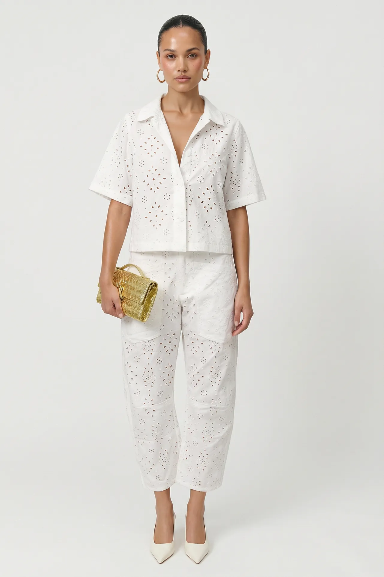 Paris Eyelet Button Down Shirt sold by Mixology product image thumbnail 2