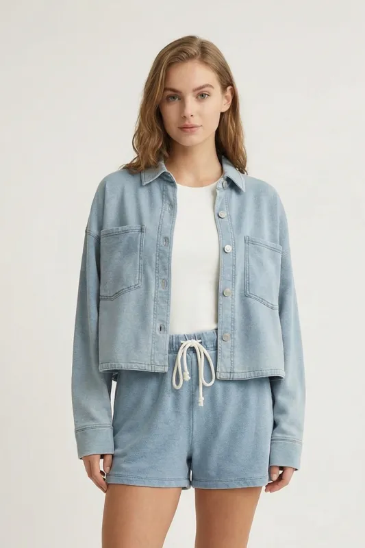 All Day Cropped Knit Jacket sold by Mixology