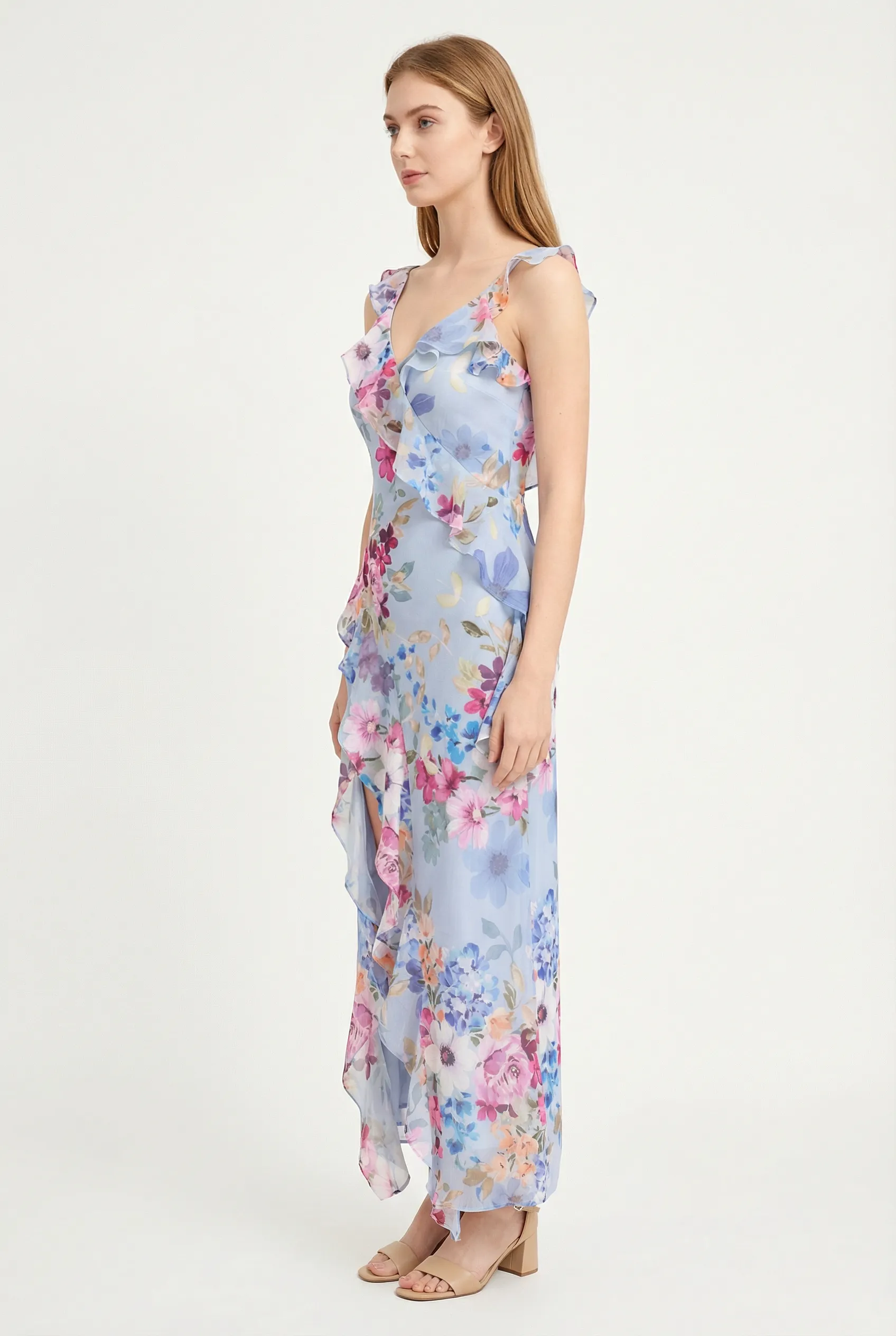 Valentina Ruffle Slit Dress sold by Mixology product image thumbnail 3