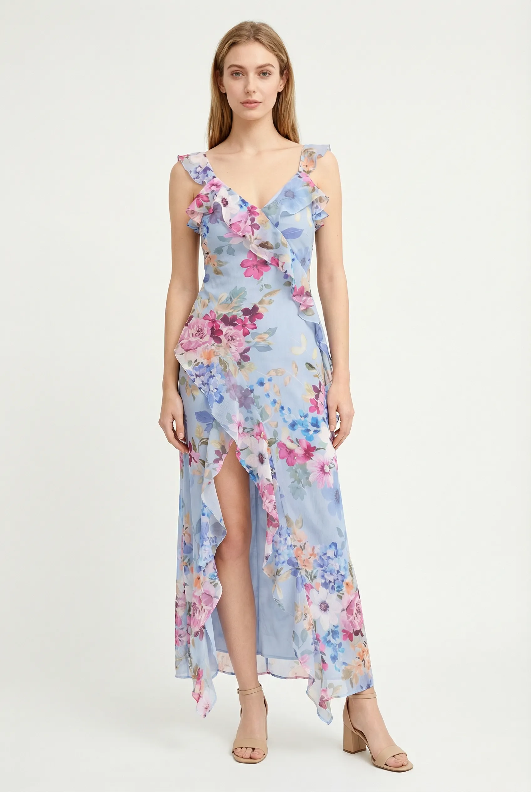 Valentina Ruffle Slit Dress sold by Mixology product image thumbnail 2