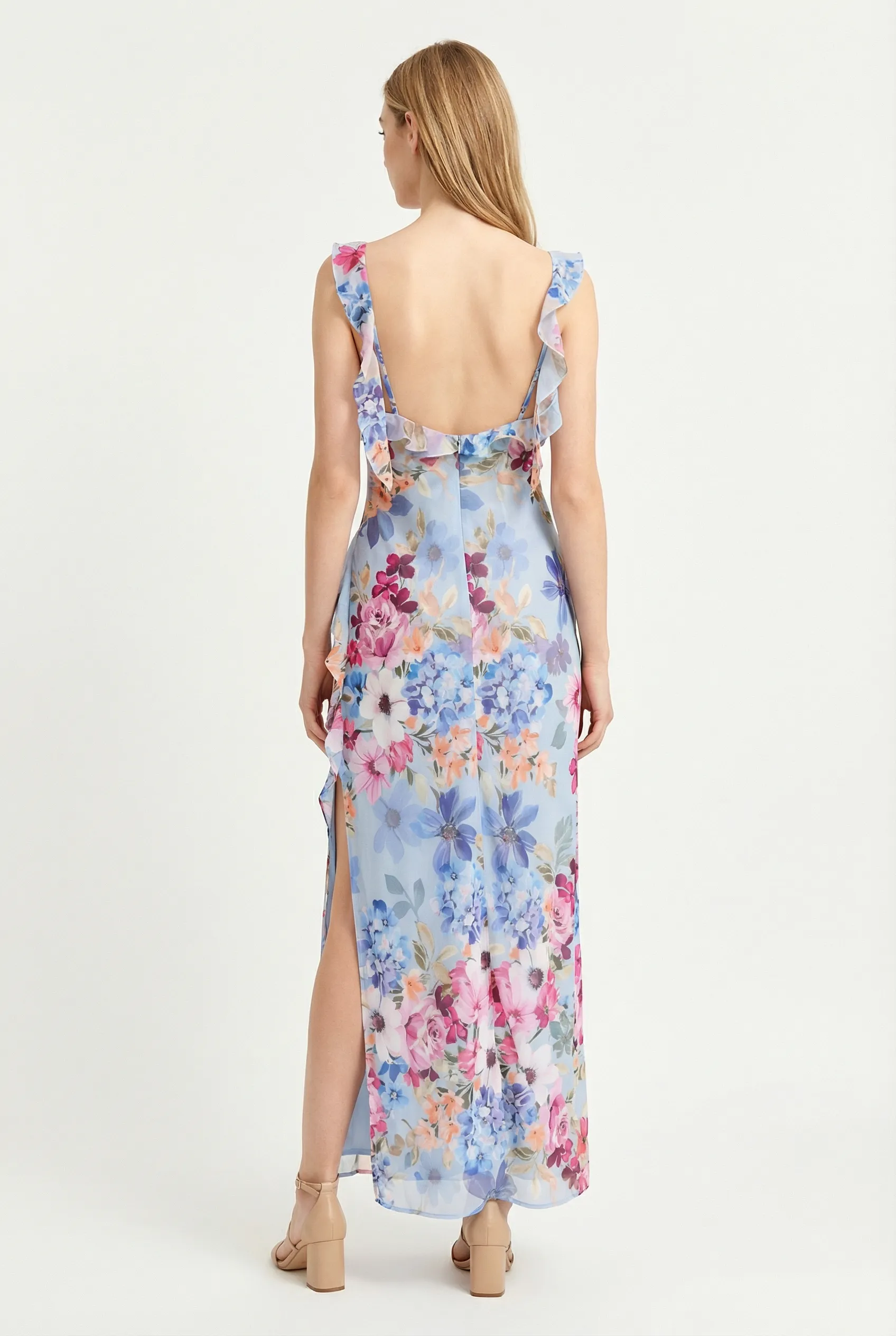 Valentina Ruffle Slit Dress sold by Mixology product image thumbnail 4