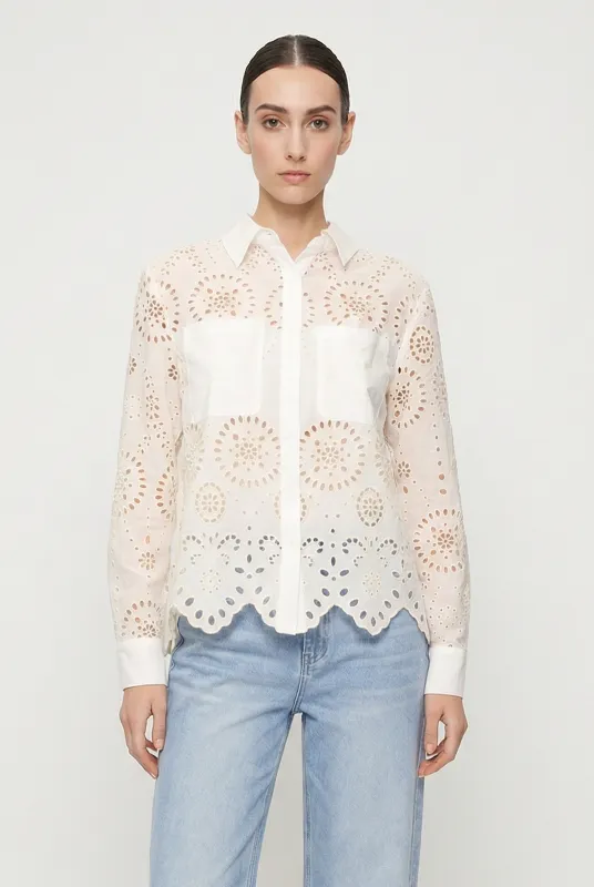 Luna Eyelet Button Down made by Mixology