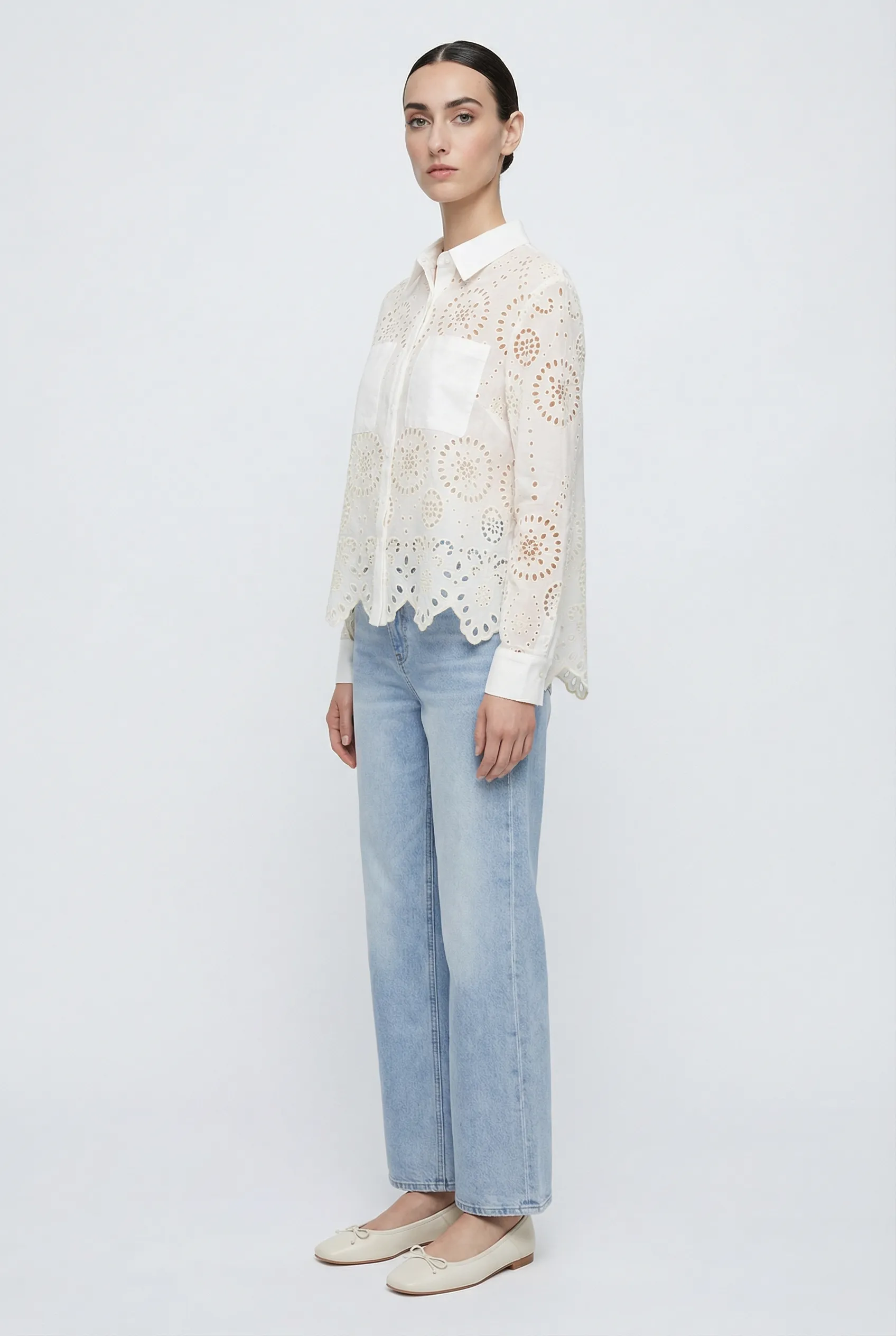 Luna Eyelet Button Down sold by Mixology product image thumbnail 3