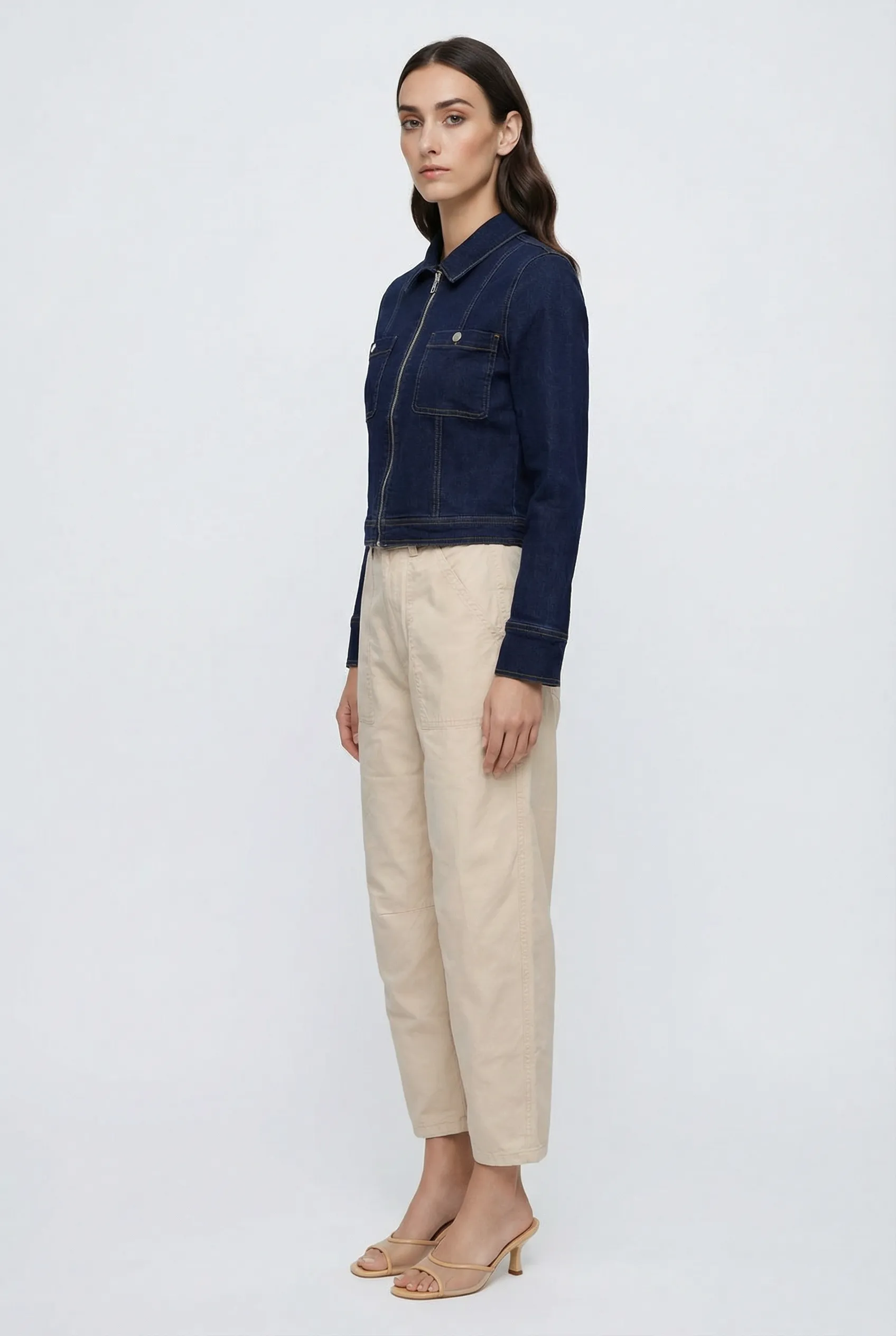Veronique Zip Up Denim Jacket sold by Mixology product image thumbnail 3