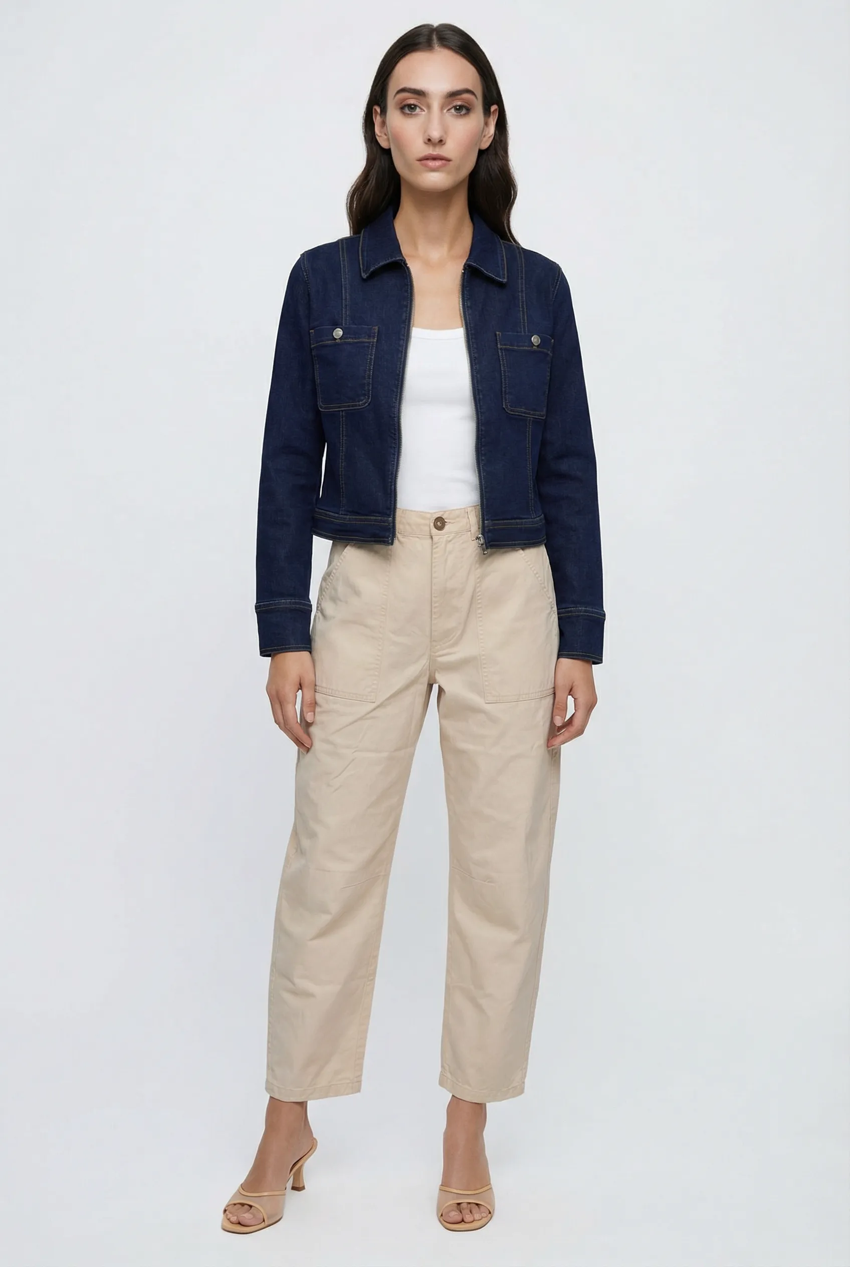 Veronique Zip Up Denim Jacket sold by Mixology product image thumbnail 2