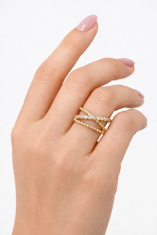 Lila Triple Band Ring made by Mixology