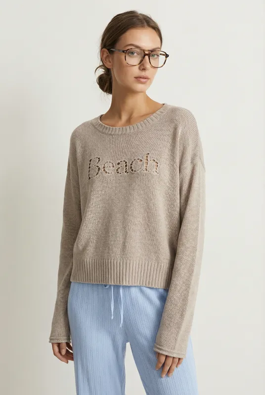 Beach Embroidered Sweater made by Z Supply