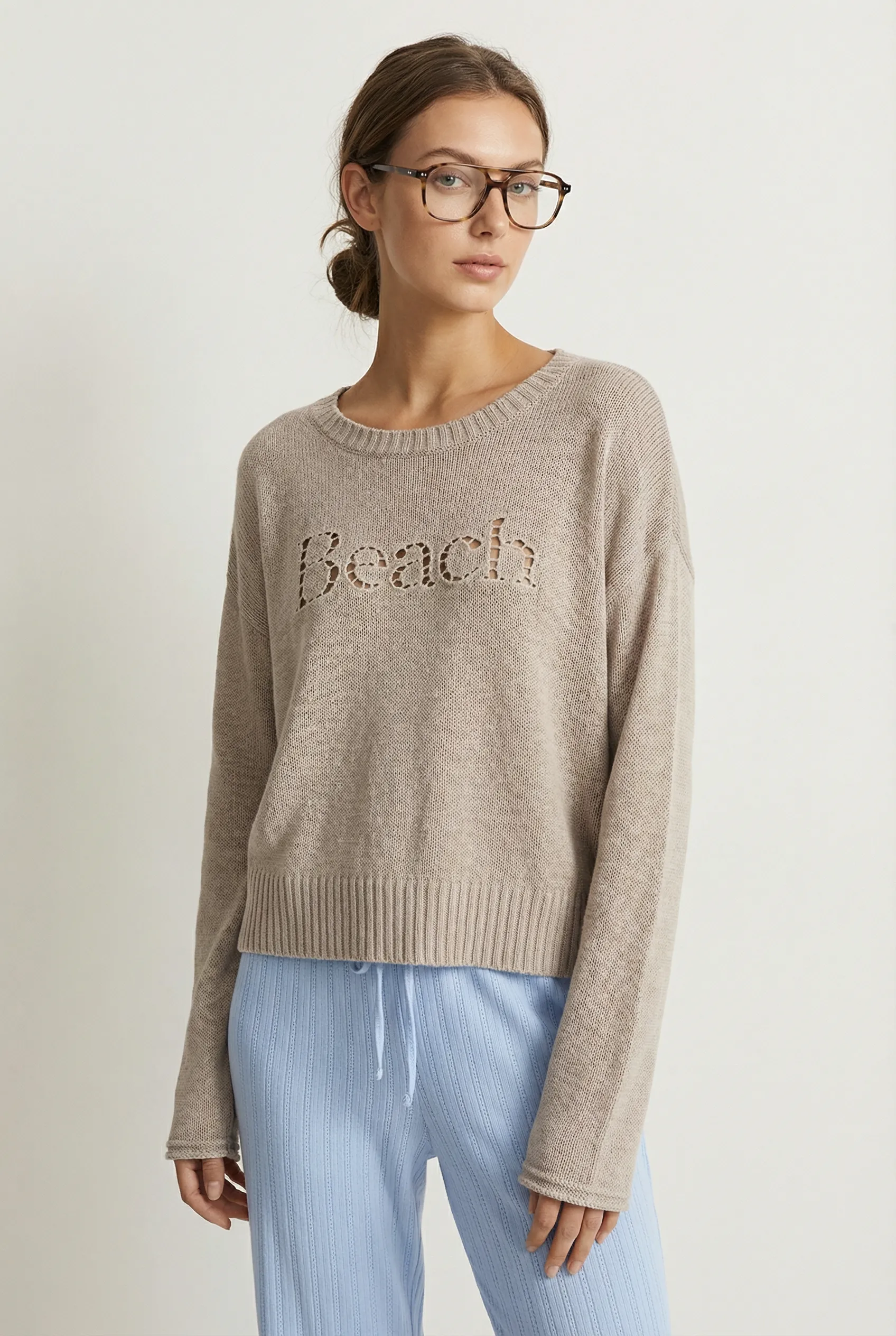 Beach Embroidered Sweater sold by Mixology