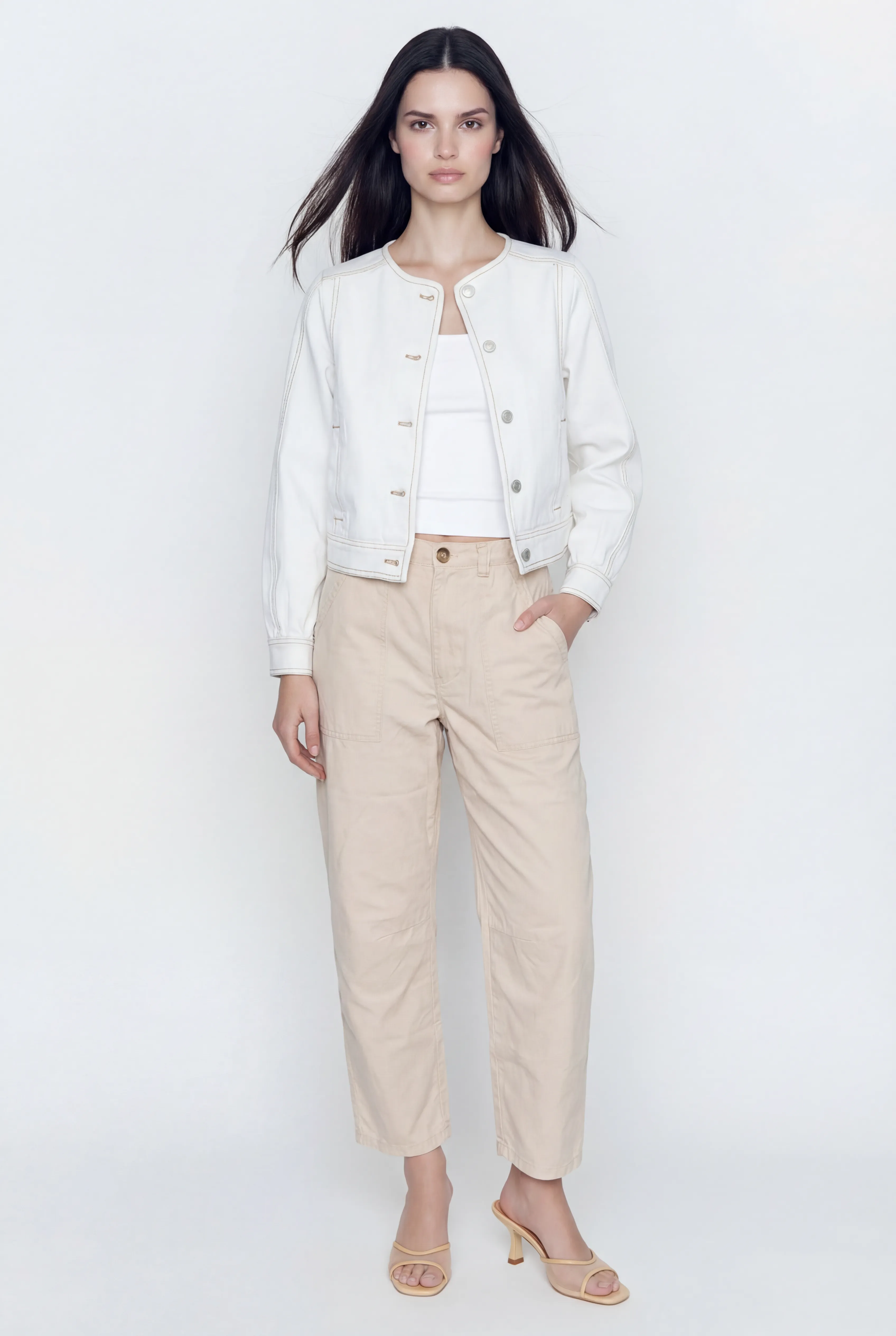 Callie Collarless Denim Jacket sold by Mixology product image thumbnail 2