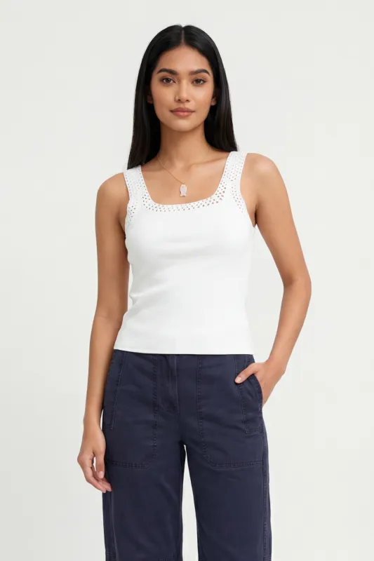 Louisa Crochet Trim Tank Top made by Mixology