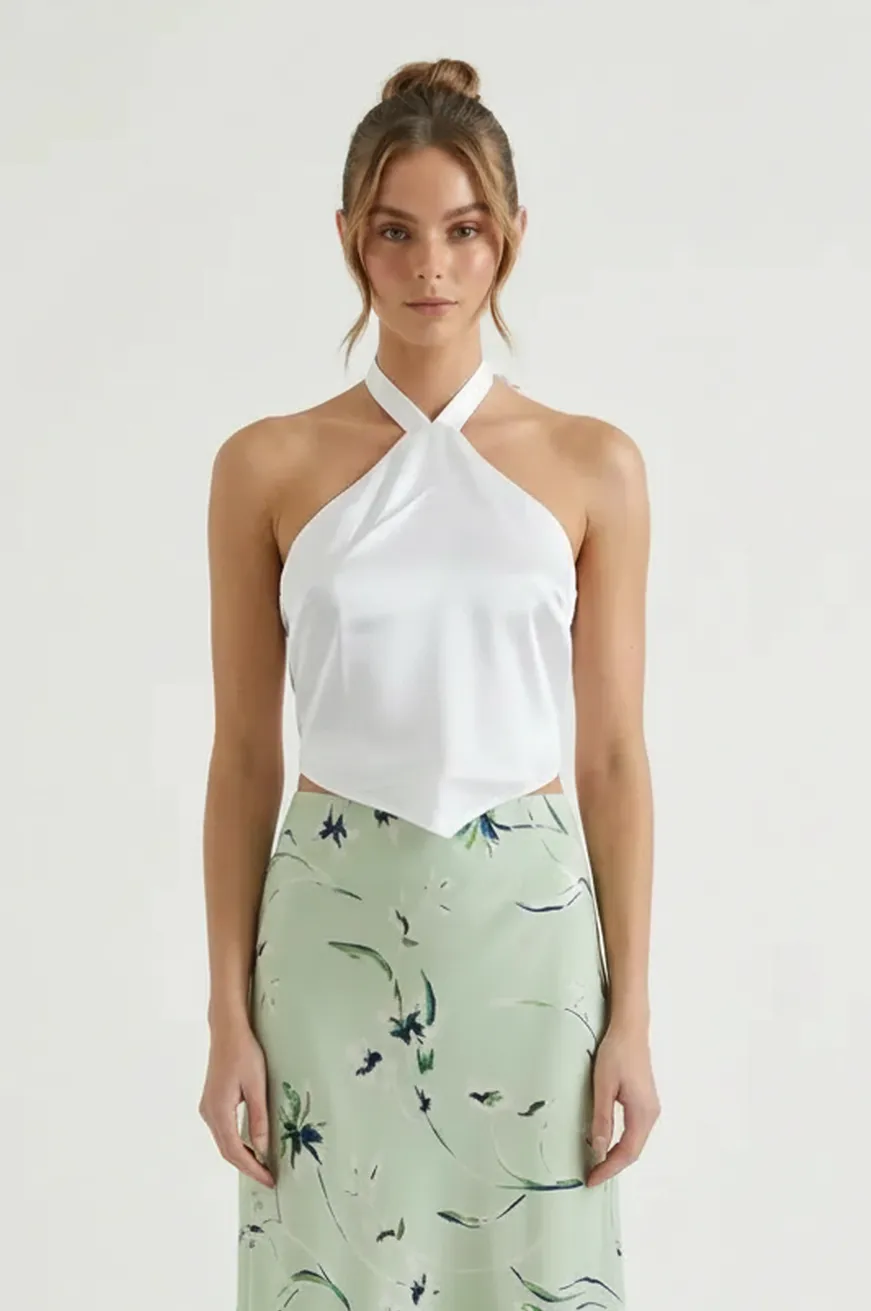 Sara Twist Neck Tie Back Top sold by Mixology