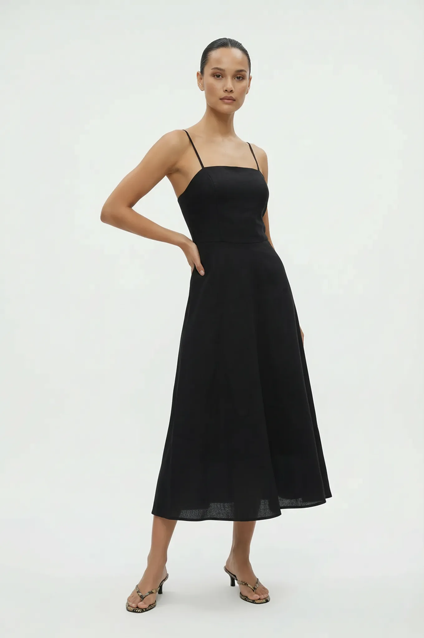 Sunset Beach Linen Midi Dress sold by Mixology