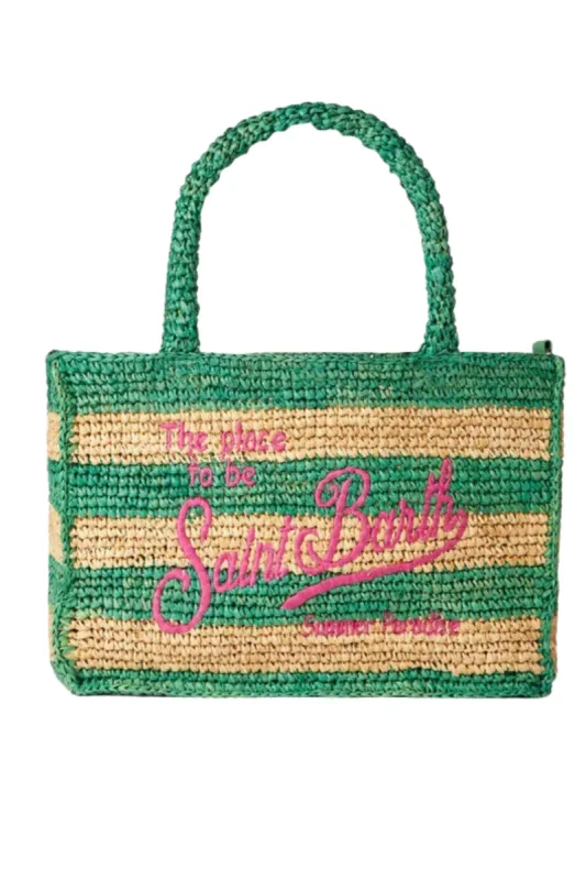 Vanity Raffia Embroidered Green sold by Mixology